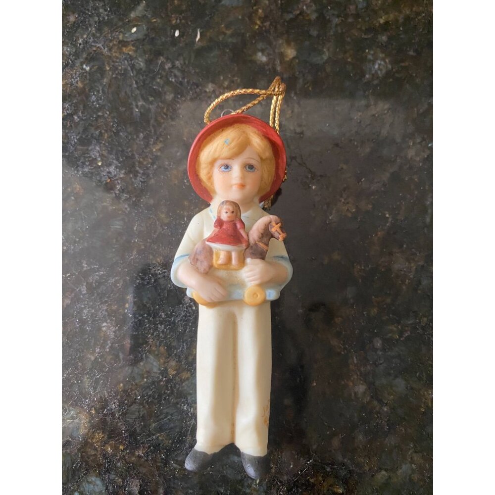 Jan Hagara Porcelain Victorian Christmas Ornament, Jody, 1980s